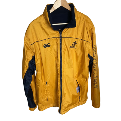 Canterbury Mens  Reversable “Wallabies” Size L Hood Jacket / Gold / Yellow /navy