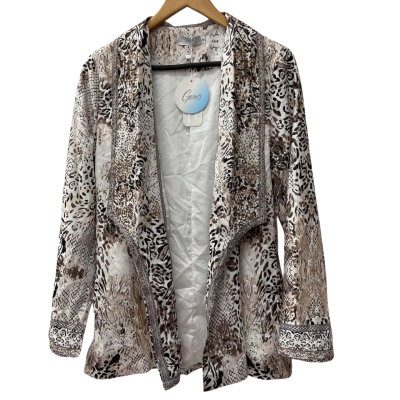 Gems - Animal Printed Diamonte Open Jacket Size 12