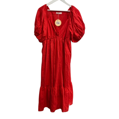 ORANGE SHERBET Size 14 Midi Dress Red 