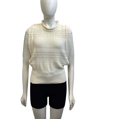 Sass & Bide Womens  Size XS `Best of Nowhere Knit’ Knit Sleeveless Top Off White