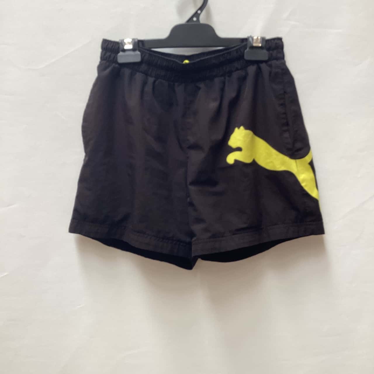 Puma Womens Shorts Size S Black / Yellow