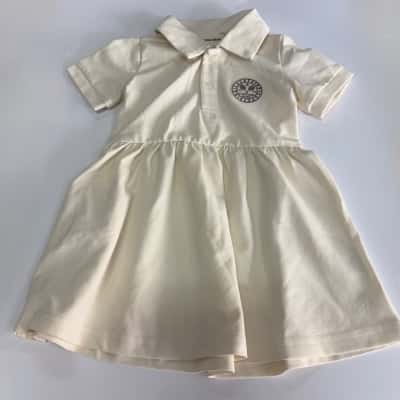  BNWT Cinnamon Baby Size 6-12 Months Cream Polo Dress