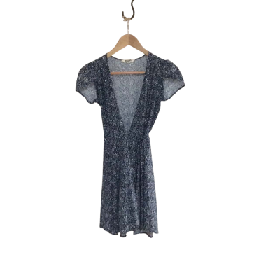 Rolla’s Women’s Size XS Floral Dress Navy Blue / White 