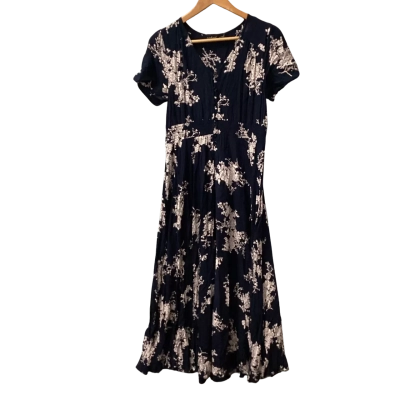 Naked Art   Size 12 Casual Dress Navy Blue / White E