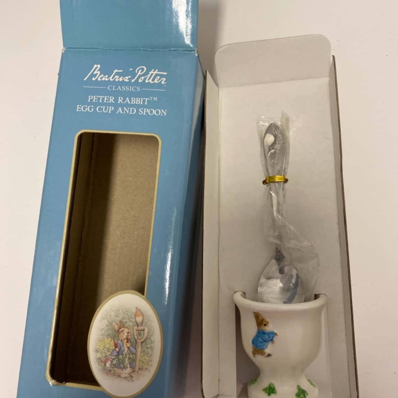 BNWT Beatrix Potter Peter rabbit egg cup and spoon(s)