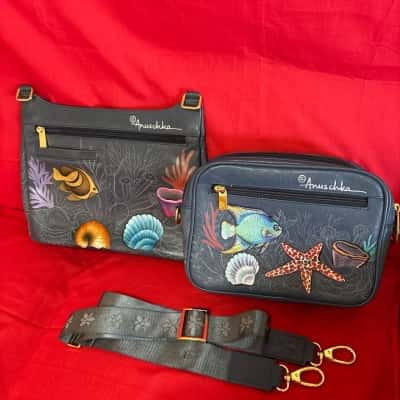 Women’s  Anuschka Hand Painted Crossbody  Bag & Messenger Bag 