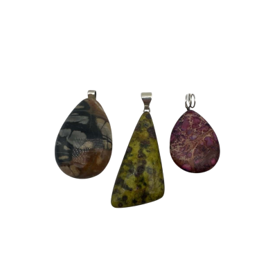  3 x Stone Pendants