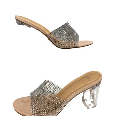 Ferraz Luxe Diamond Novo Womens  Size 8 Heels Beige / Silver 