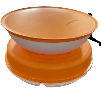 TUPPERWARE orange and white storage set. 