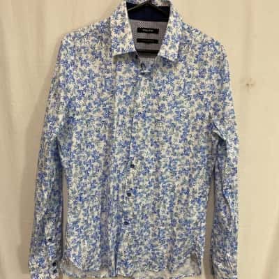 Politix Mens Slim-Stretch Long Sleeve Floral Dress Shirt Sz L