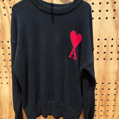  Ami by Alexandre Mattiusi - Mens Black Jumper with Ami De Coeur logo