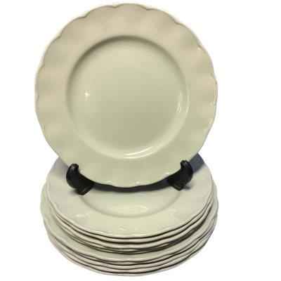 GRINDLEY Almond petal PLATES.6X  23CM & 5X 25CM 