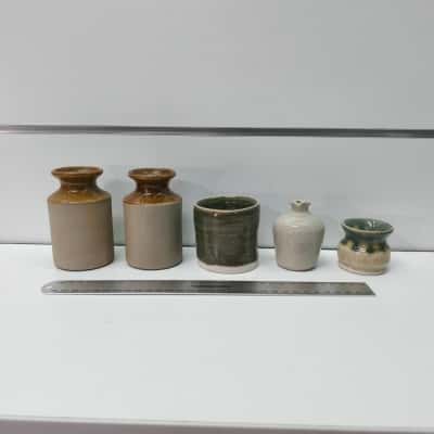 Small Assorted Pottery Vases (5 pieces) PreOwned 