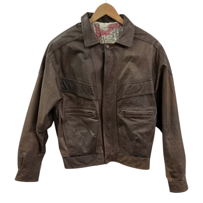 Unknown Brand Mens Size M Leather Jacket Brown 
