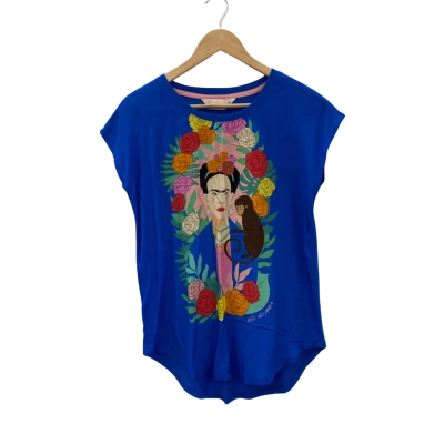 Peter Alexander Womens  Size S T-shirt Blue / Frida Kahlo Pattern 