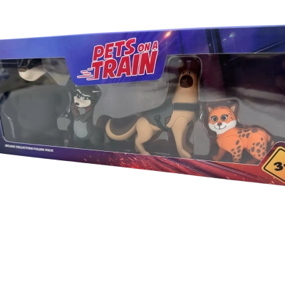 PETS ON A TRAIN Figurines