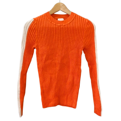 Gorman Size 8 Long Sleeve Wool Top Beige / Orange 