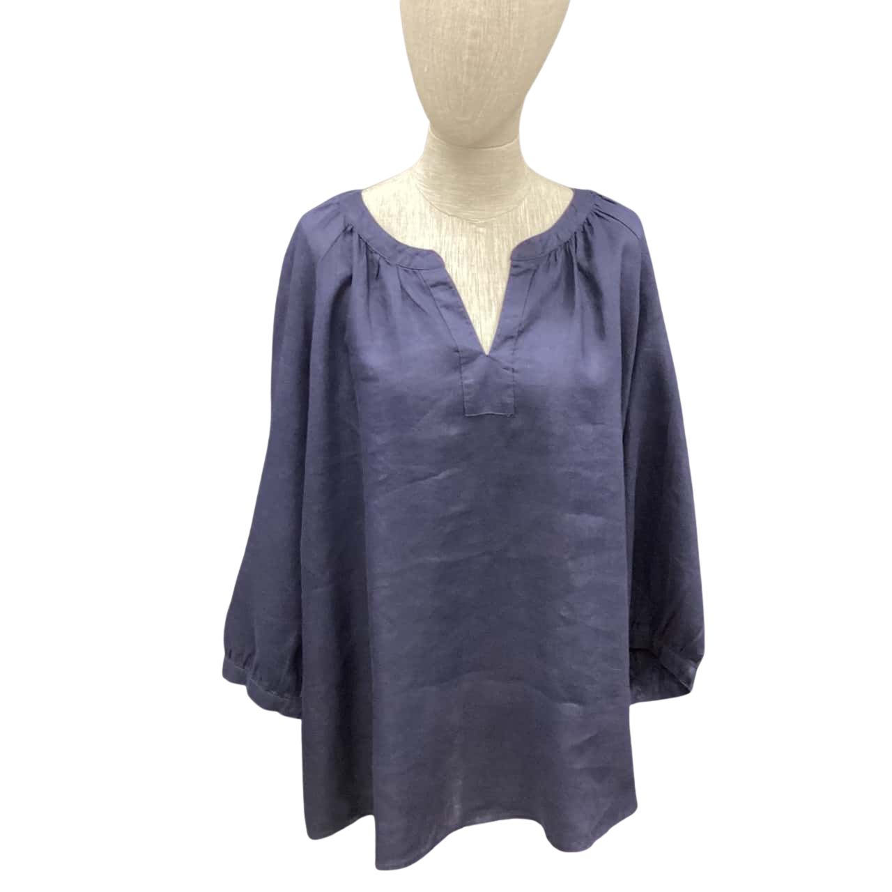 Gray Square Neck Linen Blouse BCBSK-25700-2911 - Dearborn main image 0