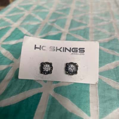 Womens Hoskins 925 Silver Stud Earrings With Stone Accents