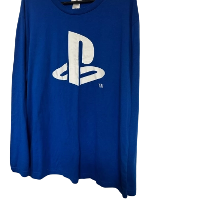  Men's  Size XXL Long Sleeve Top Blue / White 