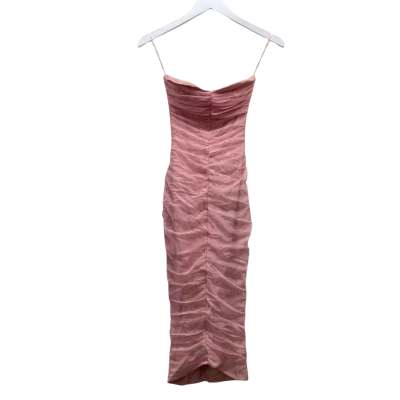 MESHKI Stella Sleeveless Ruched Baby Sparkly Pink Formal Dress Size XXS BNWT