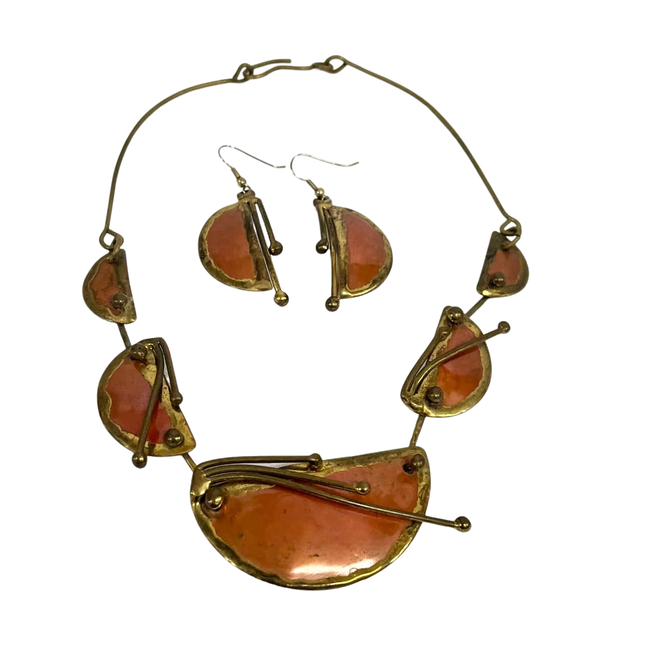 Handmade Art Deco Necklace and matching earringsj