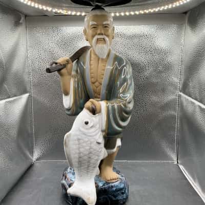 Mudman Fisherman Statue Wanjiang