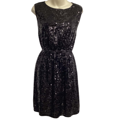 Armani Jeans Womens  Size 36 (AU8) Black Sequinned Dress EUC