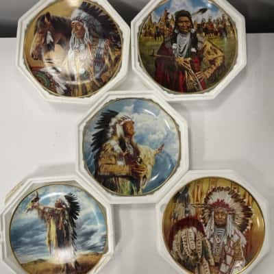 Set of 5 Franklin Mint American Indian Plates