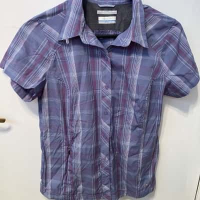Columbia Womens  Size S Short Sleeve Shirt Purple 