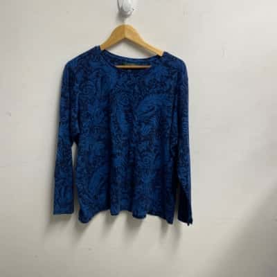 Ralph Lauren Womens  Size 22 Crew Neck Top Blue / Floral 