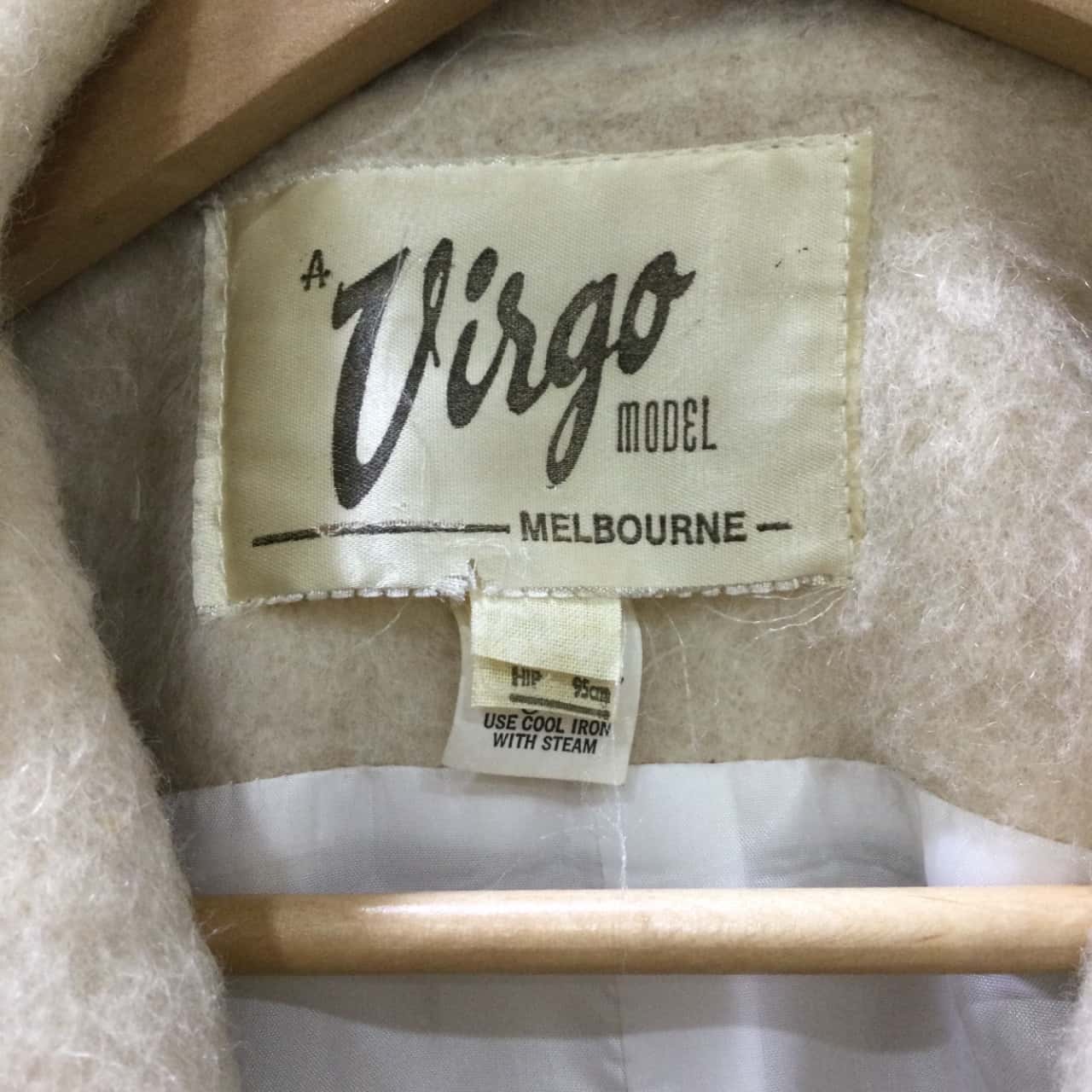 Virgo, Womens Wool Coat, Size 14, Cream (s)