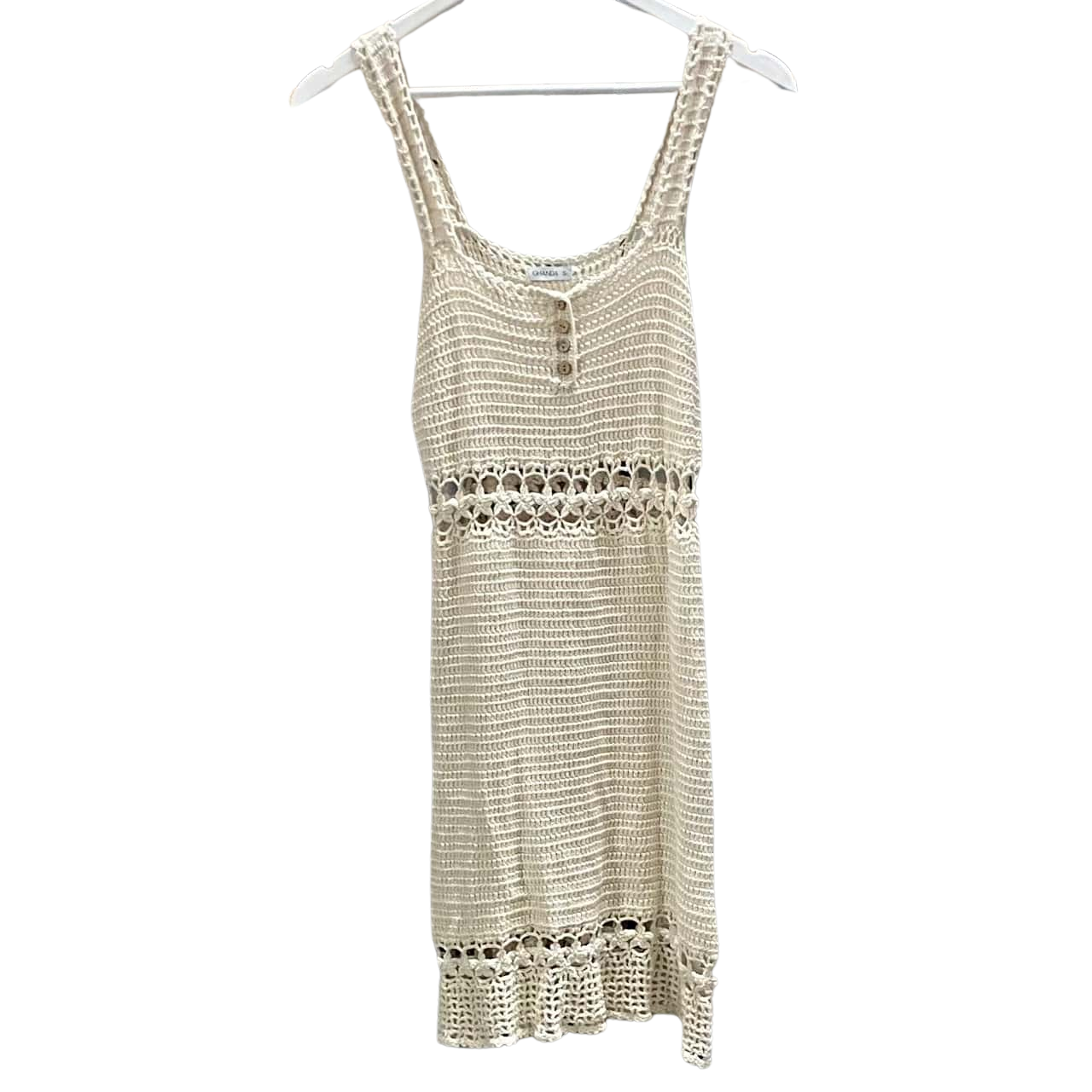 Ghanda Womens Beige Crocheted Dress Size S(s)