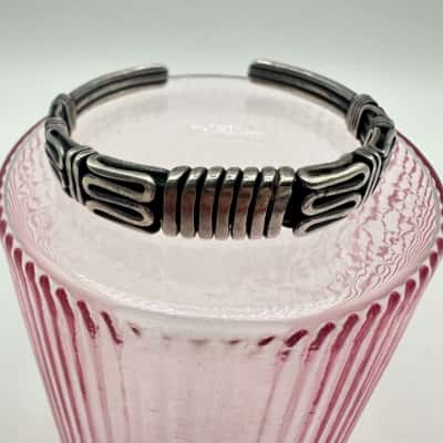 Vintage Swirl Silver Cuff Bracelet