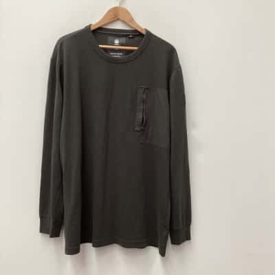 G-Star Raw Mens Long Sleeve Shirt Khaki Size XXL