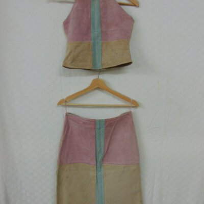'Grab' Faux Suede Skirt and Top Size 10/12