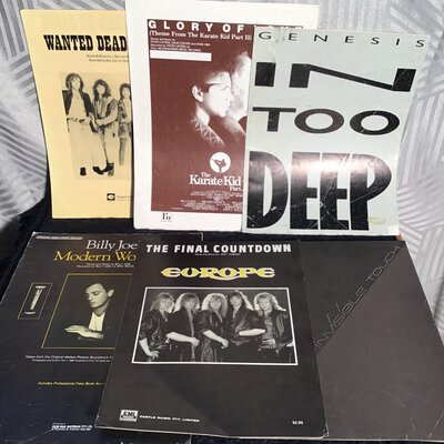6 Assorted Vintage Sheet Music Books