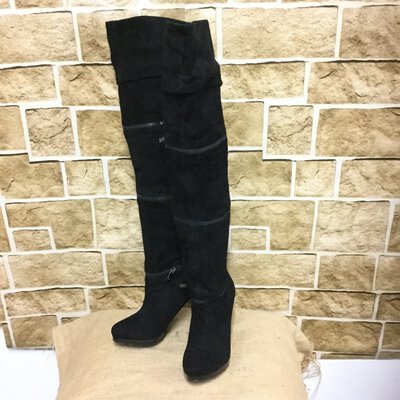 Adjustable Thigh High Suede Boots Size 7