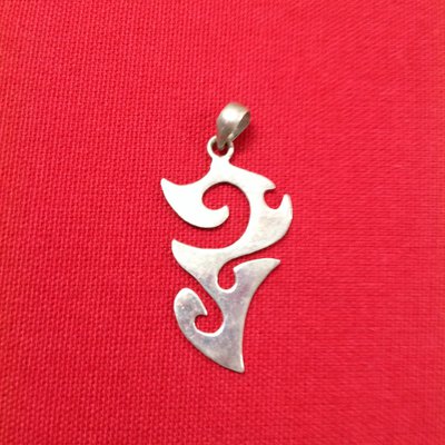 925 Silver Maori Tribal Pewter Pendent 