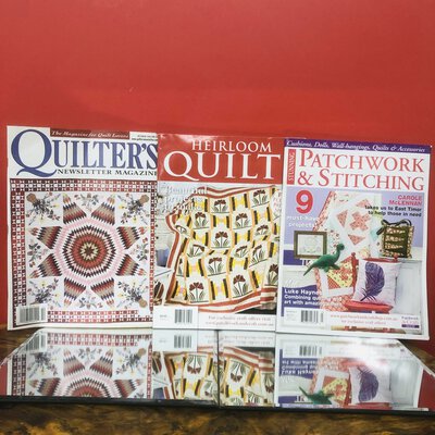 3X MAGAZINES - QUILTS  + PATCHWORK & STITCHING