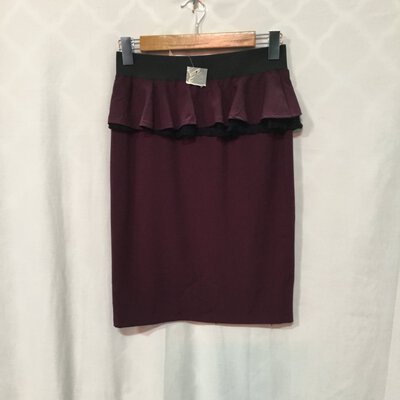 *CLEARANCE SALE* Ally Women’s Skirt, 10 ,Burgundy With Black Lace  