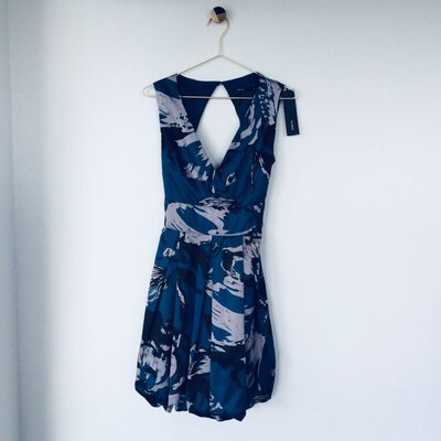 * REDUCED ITEM *  Tokito Blue 100% Satin Evening Dress size 8 BNWT
