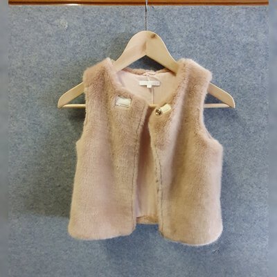 "REDUCED" Chloe Children Gilet Size 8 Pink 80% Faux Fur 