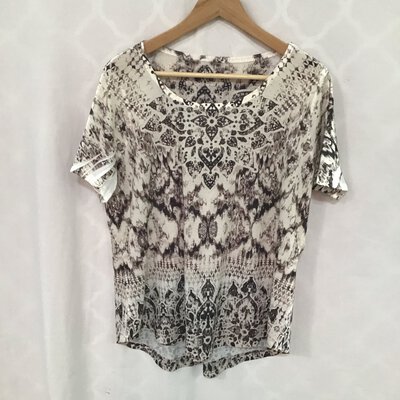 *CLEARANCE SALE* Style & Co Womens Top, Size 10, White/Brown