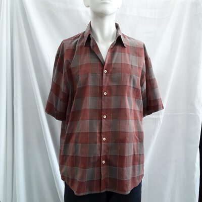 !!  REDUCED !!  Elk Men's  Short Sleeves Shirt Light Weight Great For Summer  Patten Brown Size L