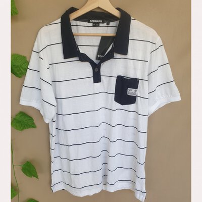 **BNWT**Connor Men's White and Navy Blue T Shirt Size 3XL