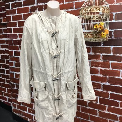 *CLEARANCE*Just Jeans Women's Cream Jacket With Hood, Size 10