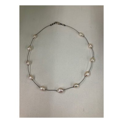 925 Silver Pearl Choker Style Necklace 