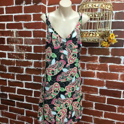 *HALF PRICE*Pep & Co Women's Dress, Size 14, Black & Multicoloured Pattern
