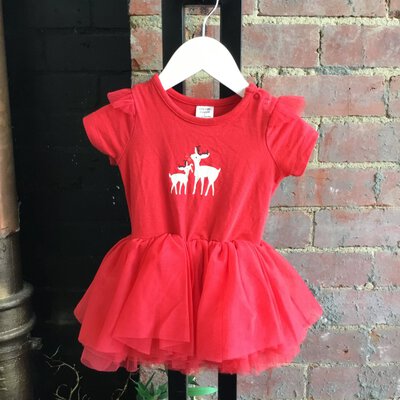 *CLEARANCE*Baby Girl Red Christmas Romper 6-12 Months